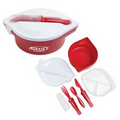 Red Round Lunch Container w/ Utensil Set